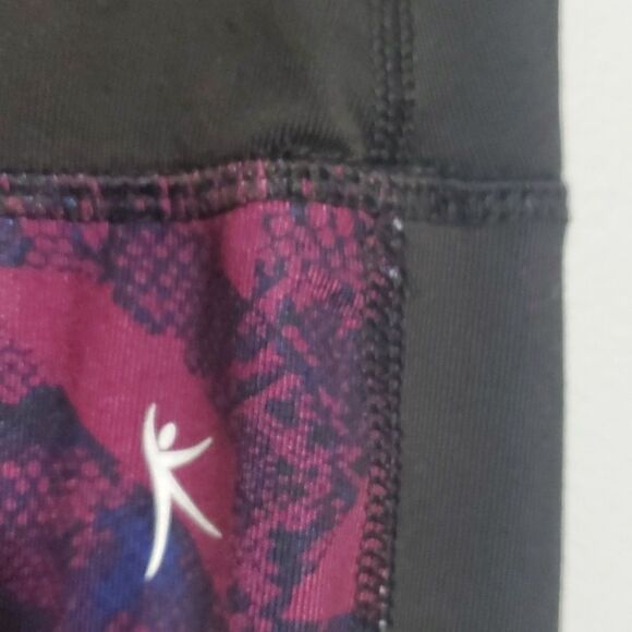 Danskin NOW pants women's size small ( size 4 - 6 ) black burgundy legging - Picture 5 of 11